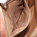 CELINE Macadam Canvas Shoulder Bag PVC Leather Brown Gold Auth BA9377-23