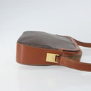 CELINE Macadam Canvas Shoulder Bag PVC Leather Brown Gold Auth BA9377-3