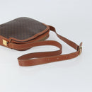 CELINE Macadam Canvas Shoulder Bag PVC Leather Brown Gold Auth BA9377-7