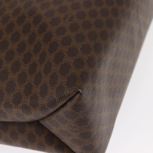 CELINE Macadam Canvas Tote Bag PVC Leather Brown Gold Auth BA9378