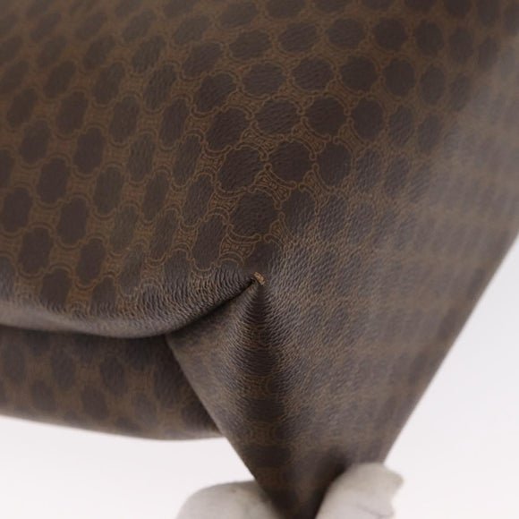 CELINE Macadam Canvas Tote Bag PVC Leather Brown Gold Auth BA9378