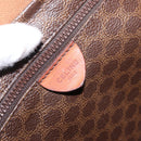 CELINE Macadam Canvas Tote Bag PVC Leather Brown Gold Auth BA9378-15