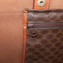 CELINE Macadam Canvas Tote Bag PVC Leather Brown Gold Auth BA9378-19