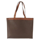 CELINE Macadam Canvas Tote Bag PVC Leather Brown Gold Auth BA9378-2
