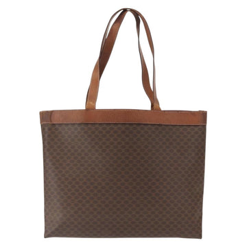 CELINE Macadam Canvas Tote Bag PVC Leather Brown Gold Auth BA9378 - 0