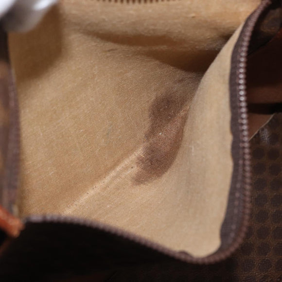 CELINE Macadam Canvas Tote Bag PVC Leather Brown Gold Auth BA9378