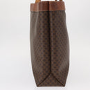 CELINE Macadam Canvas Tote Bag PVC Leather Brown Gold Auth BA9378-4