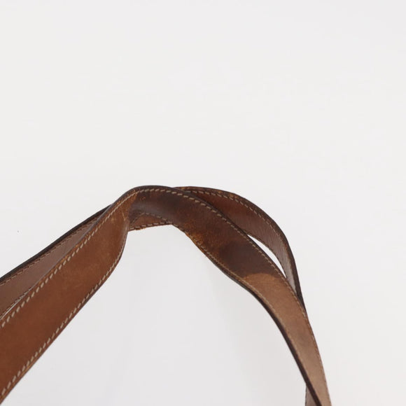 CELINE Macadam Canvas Tote Bag PVC Leather Brown Gold Auth BA9378