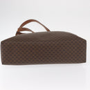 CELINE Macadam Canvas Tote Bag PVC Leather Brown Gold Auth BA9378-9