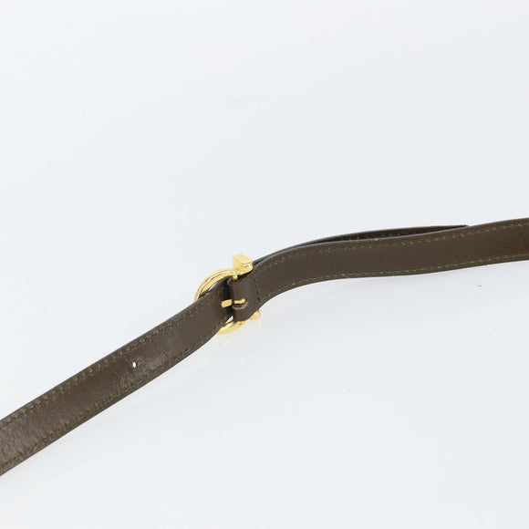 Salvatore Ferragamo Vala Shoulder Bag Suede 2way Green Gold Auth BA9381