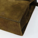 Salvatore Ferragamo Vala Shoulder Bag Suede 2way Green Gold Auth BA9381-15