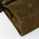 Salvatore Ferragamo Vala Shoulder Bag Suede 2way Green Gold Auth BA9381-10