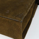 Salvatore Ferragamo Vala Shoulder Bag Suede 2way Green Gold Auth BA9381-16