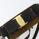 Salvatore Ferragamo Vala Shoulder Bag Suede 2way Green Gold Auth BA9381-18