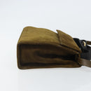 Salvatore Ferragamo Vala Shoulder Bag Suede 2way Green Gold Auth BA9381-3