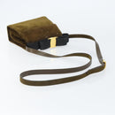 Salvatore Ferragamo Vala Shoulder Bag Suede 2way Green Gold Auth BA9381-9