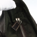 PRADA Tote Bag Nylon Khaki Silver Auth BA9383-18