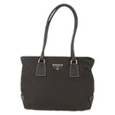 PRADA Tote Bag Nylon Khaki Silver Auth BA9383-13