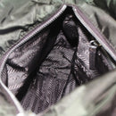 PRADA Tote Bag Nylon Khaki Silver Auth BA9383-22
