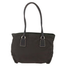 PRADA Tote Bag Nylon Khaki Silver Auth BA9383-2