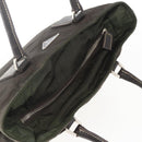 PRADA Tote Bag Nylon Khaki Silver Auth BA9383-6