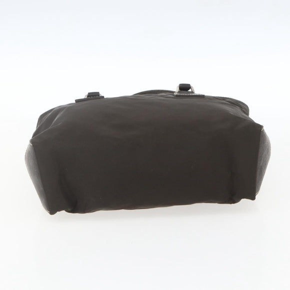 PRADA Tote Bag Nylon Khaki Silver Auth BA9383