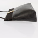 Salvatore Ferragamo Vala Shoulder Bag Leather Dark Brown Gold Auth BA9386-5