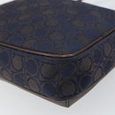 Salvatore Ferragamo Gancini Shoulder Bag Nylon Leather Navy Gold Auth BA9388-13