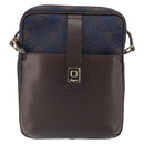 Salvatore Ferragamo Gancini Shoulder Bag Nylon Leather Navy Gold Auth BA9388-2