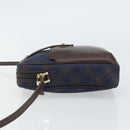 Salvatore Ferragamo Gancini Shoulder Bag Nylon Leather Navy Gold Auth BA9388-5