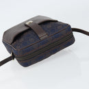 Salvatore Ferragamo Gancini Shoulder Bag Nylon Leather Navy Gold Auth BA9388-6