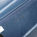 Christian Dior Chain Shoulder Bag Leather Navy Gold Auth BA9389-18