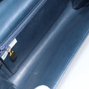 Christian Dior Chain Shoulder Bag Leather Navy Gold Auth BA9389-11