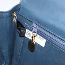 Christian Dior Chain Shoulder Bag Leather Navy Gold Auth BA9389-21