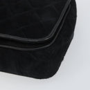 CHANEL Matelasse Chain Shoulder Bag Suede Black Gold CC Auth BA9390-8