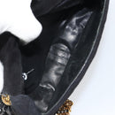 CHANEL Matelasse Chain Shoulder Bag Suede Black Gold CC Auth BA9390-10