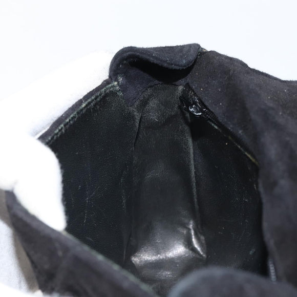 CHANEL Matelasse Chain Shoulder Bag Suede Black Gold CC Auth BA9390