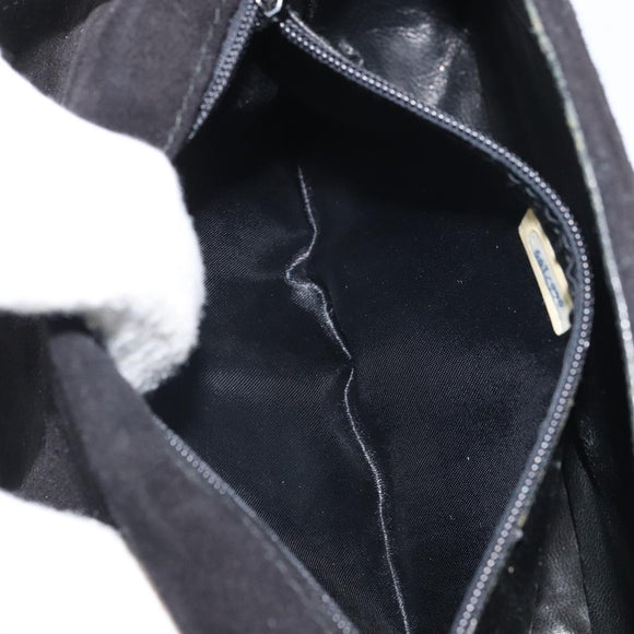 CHANEL Matelasse Chain Shoulder Bag Suede Black Gold CC Auth BA9390