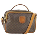 CELINE Macadam Canvas Shoulder Bag PVC Leather 2way Brown Gold Auth BA9391-1