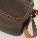 CELINE Macadam Canvas Shoulder Bag PVC Leather 2way Brown Gold Auth BA9391-15