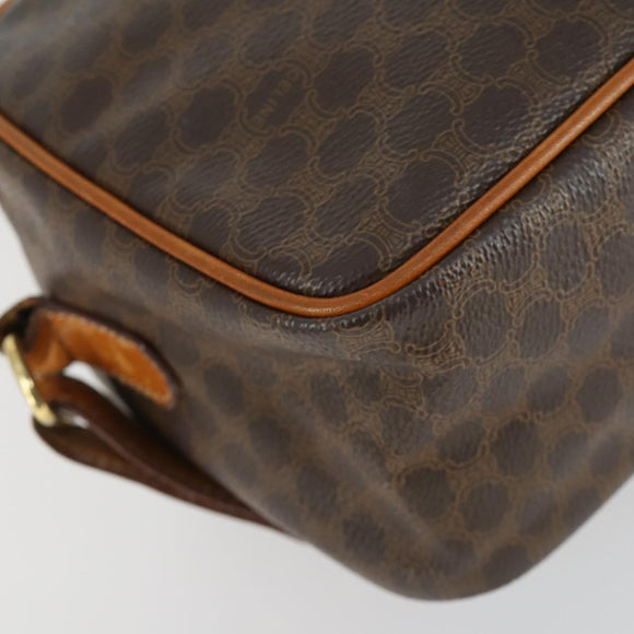 CELINE Macadam Canvas Shoulder Bag PVC Leather 2way Brown Gold Auth BA9391
