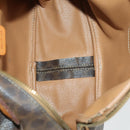 CELINE Macadam Canvas Shoulder Bag PVC Leather 2way Brown Gold Auth BA9391-11