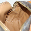 CELINE Macadam Canvas Shoulder Bag PVC Leather 2way Brown Gold Auth BA9391-22