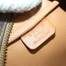 CELINE Macadam Canvas Shoulder Bag PVC Leather 2way Brown Gold Auth BA9391-23