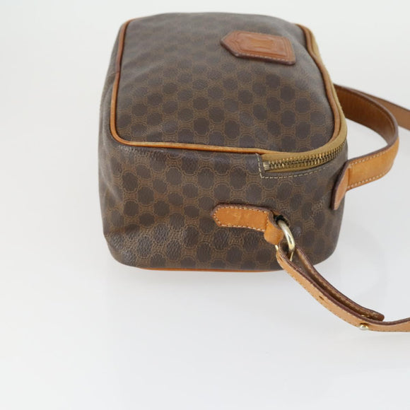 CELINE Macadam Canvas Shoulder Bag PVC Leather 2way Brown Gold Auth BA9391