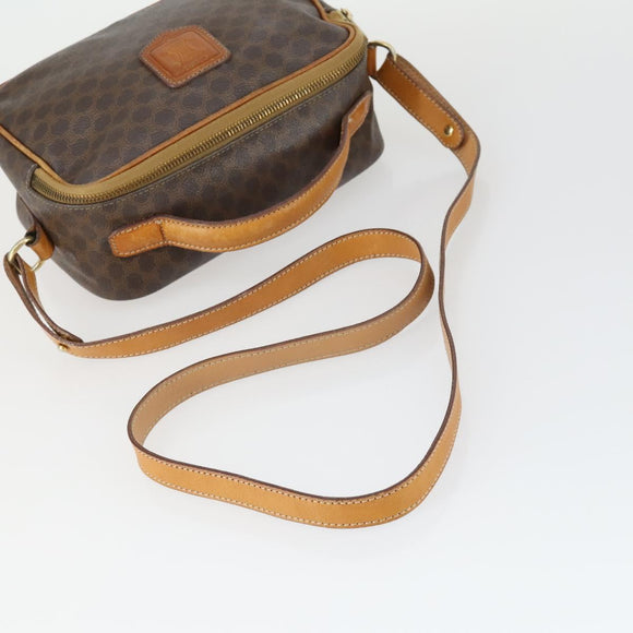 CELINE Macadam Canvas Shoulder Bag PVC Leather 2way Brown Gold Auth BA9391