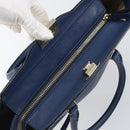 VALENTINO Rock Studs Hand Bag Leather 2way Navy Gold Auth BA9392-10