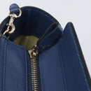 VALENTINO Rock Studs Hand Bag Leather 2way Navy Gold Auth BA9392-21