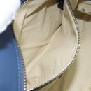 VALENTINO Rock Studs Hand Bag Leather 2way Navy Gold Auth BA9392-26