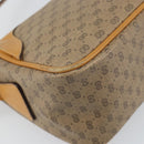 GUCCI Micro GG Supreme Shoulder Bag PVC Beige Gold Auth BA9394-16